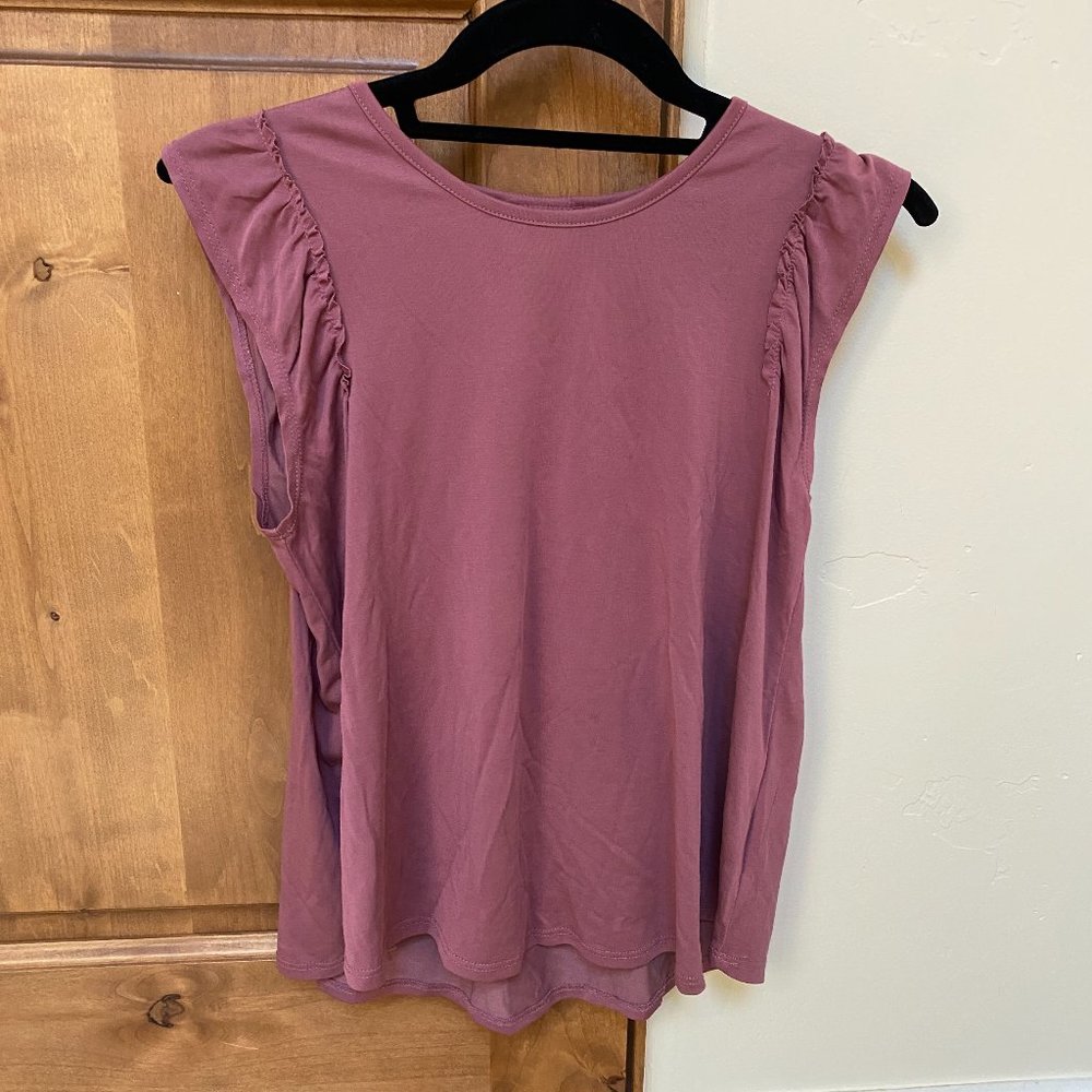 Girls h.i.p Mauve Pink Tank Top with Ruffles (XL)